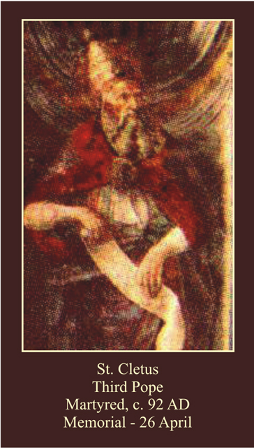 St. Cletus Prayer Card